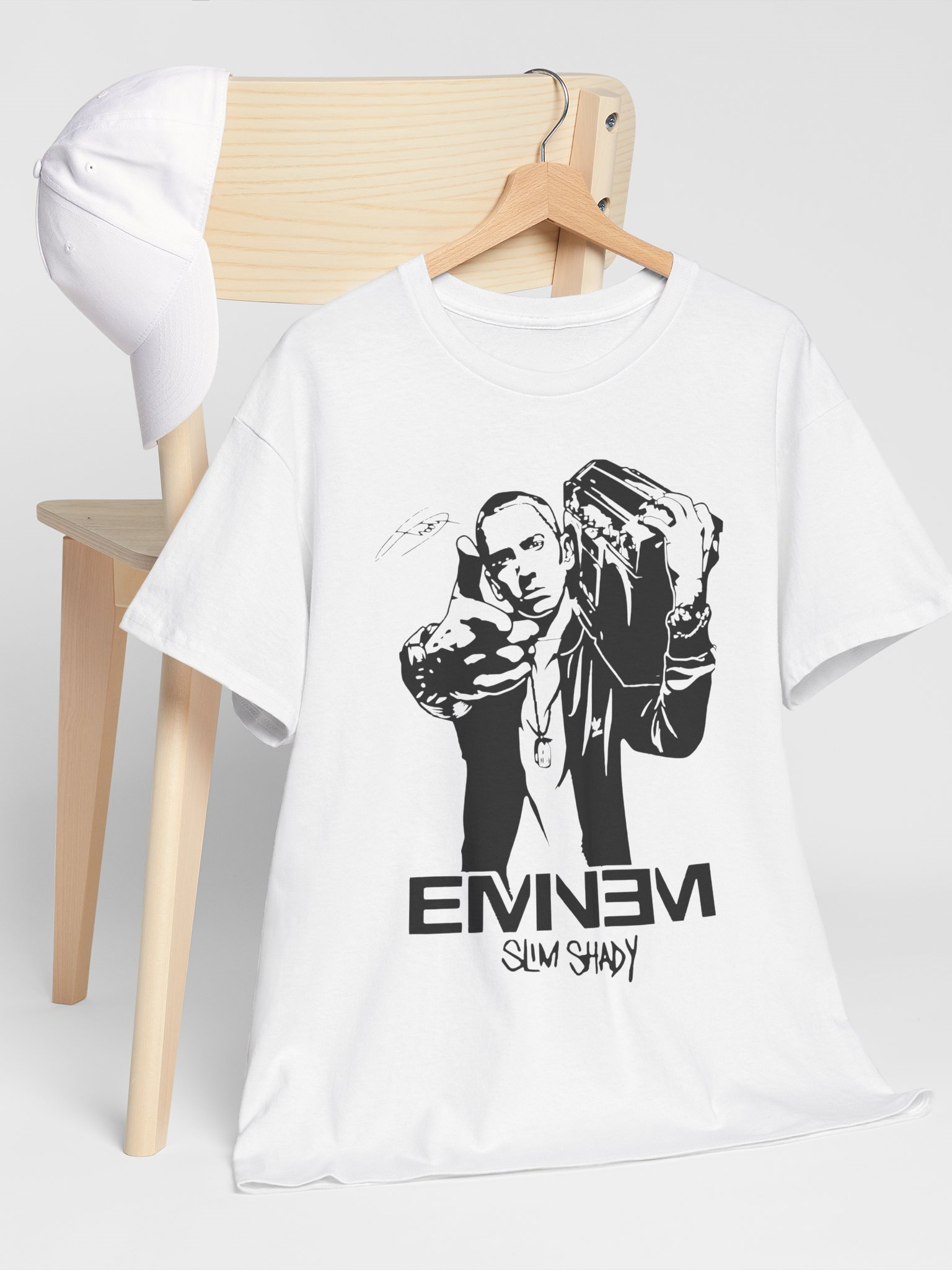 Futbolka "Eminem Shady 08" printi bilan, 100% paxta rasm 3
