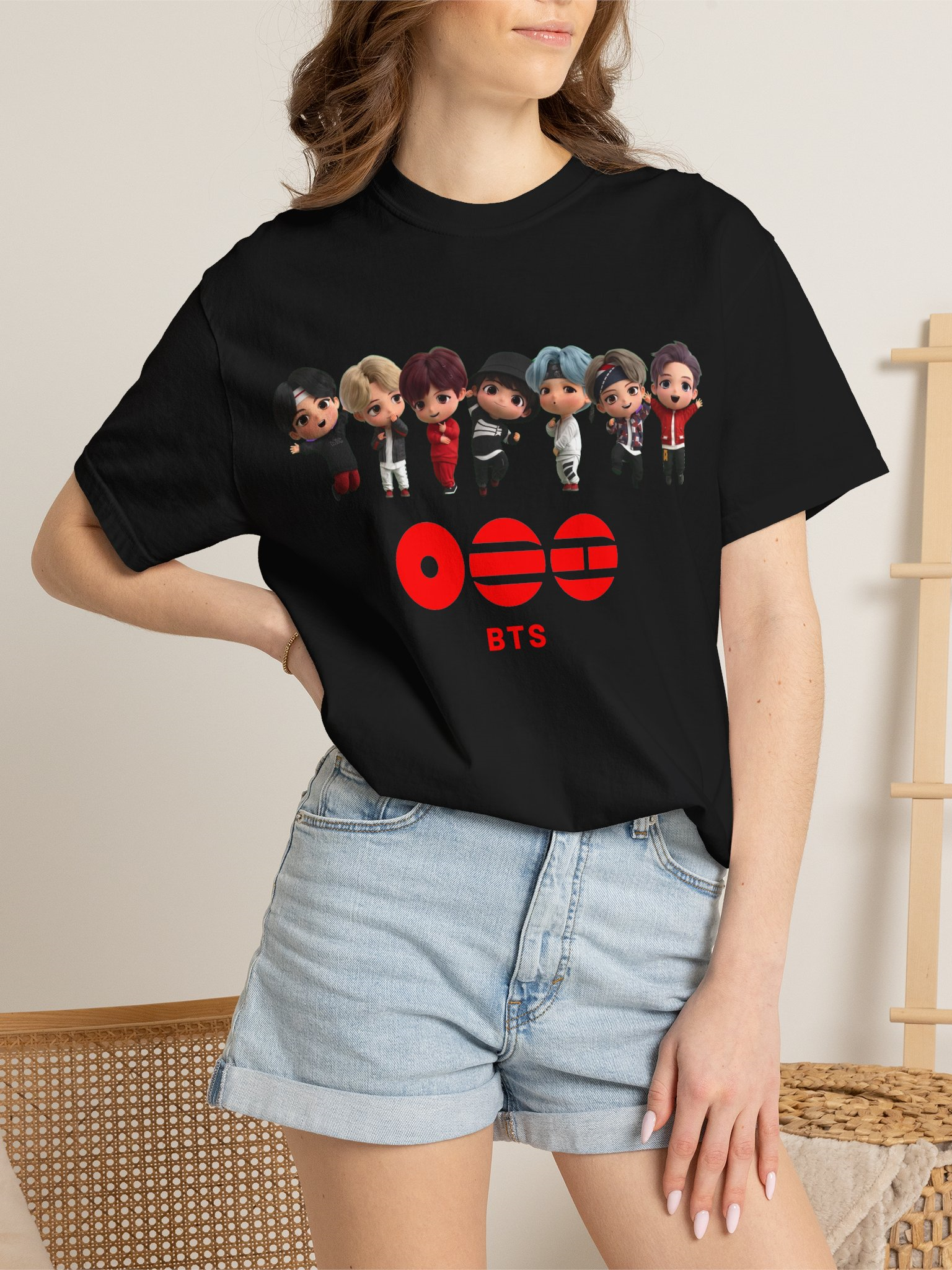 ARMY GIRLS BTS futbolkasi "TinyTAN" printi bilan, uniseks t-shirt