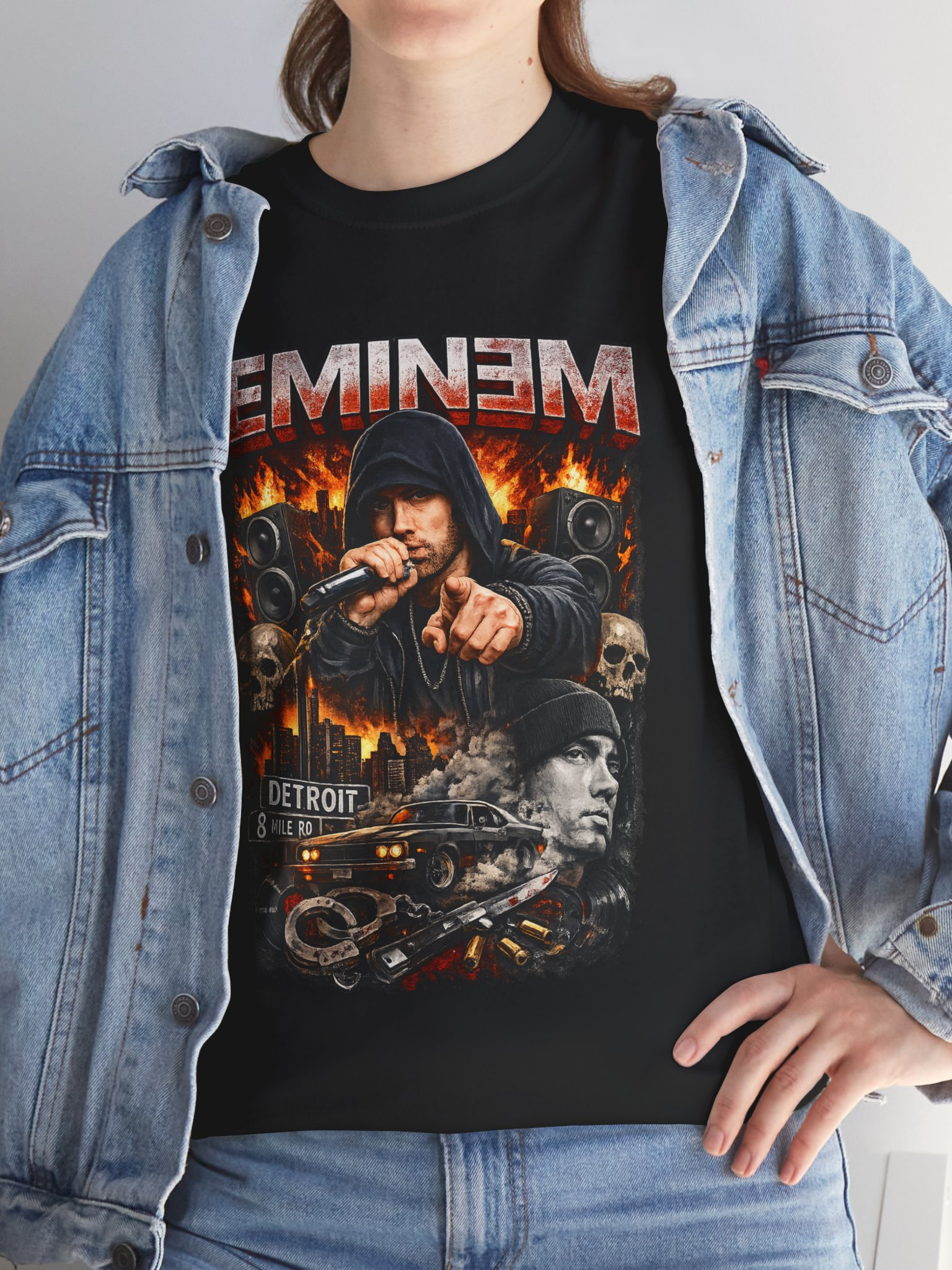 Eminem rep futbolkasi, UNISEX, Рэп-костюм Eminem, футболка с принтом, UNISEX rasm 3