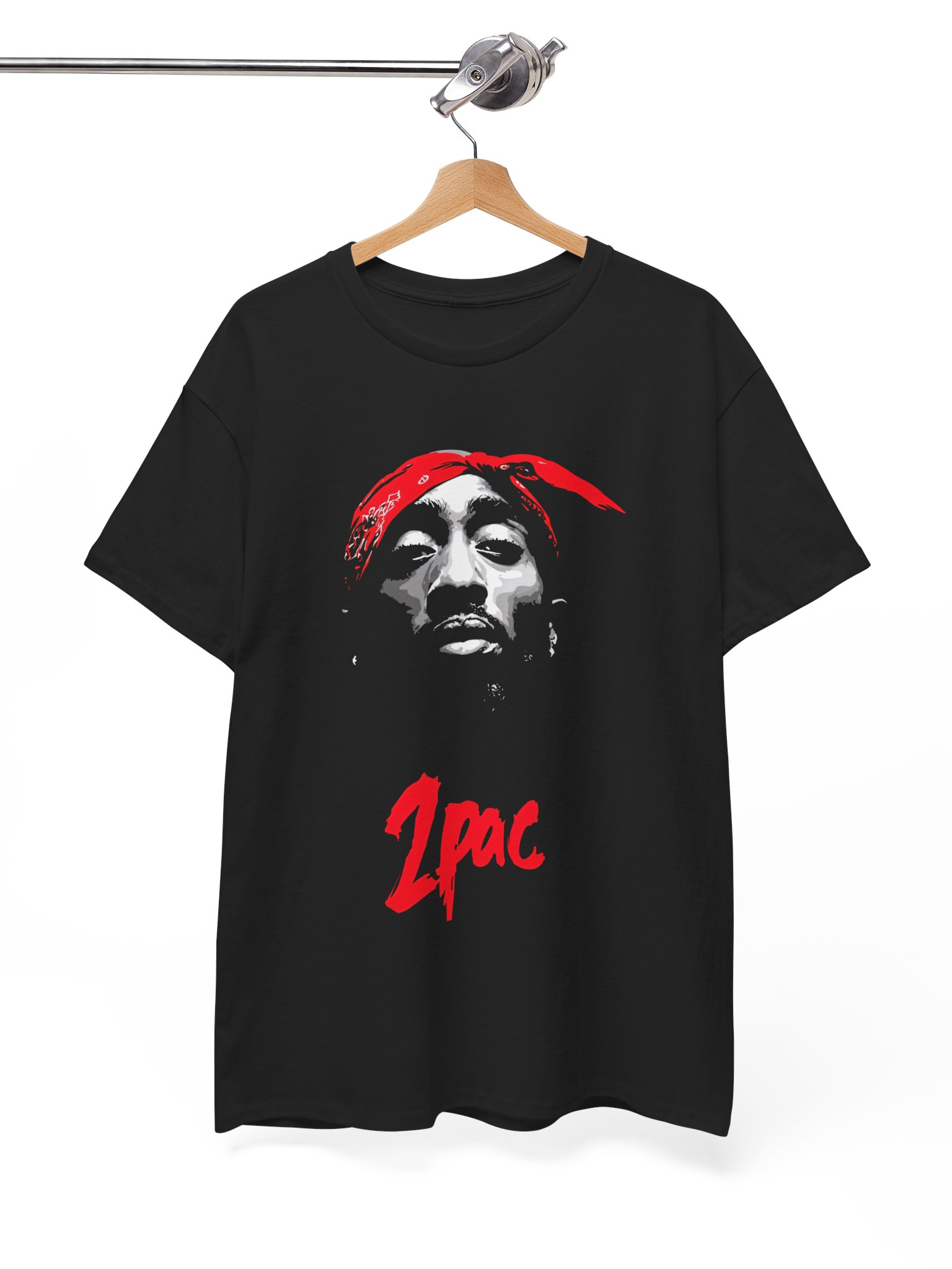 Erkaklar premium futbolkasi Topac "2Pac Shakur" printi bilan, qora rang, Мужская футболка премиум-класса с принтом 2Pac rasm 3